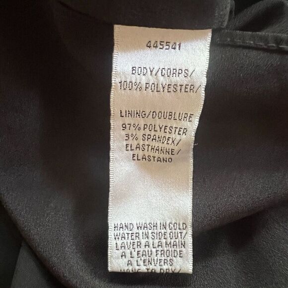 ML Monique Lhuillier Dress Black Metallic Burnout Dot size 16 Handkerchief Hem - Picture 12 of 15